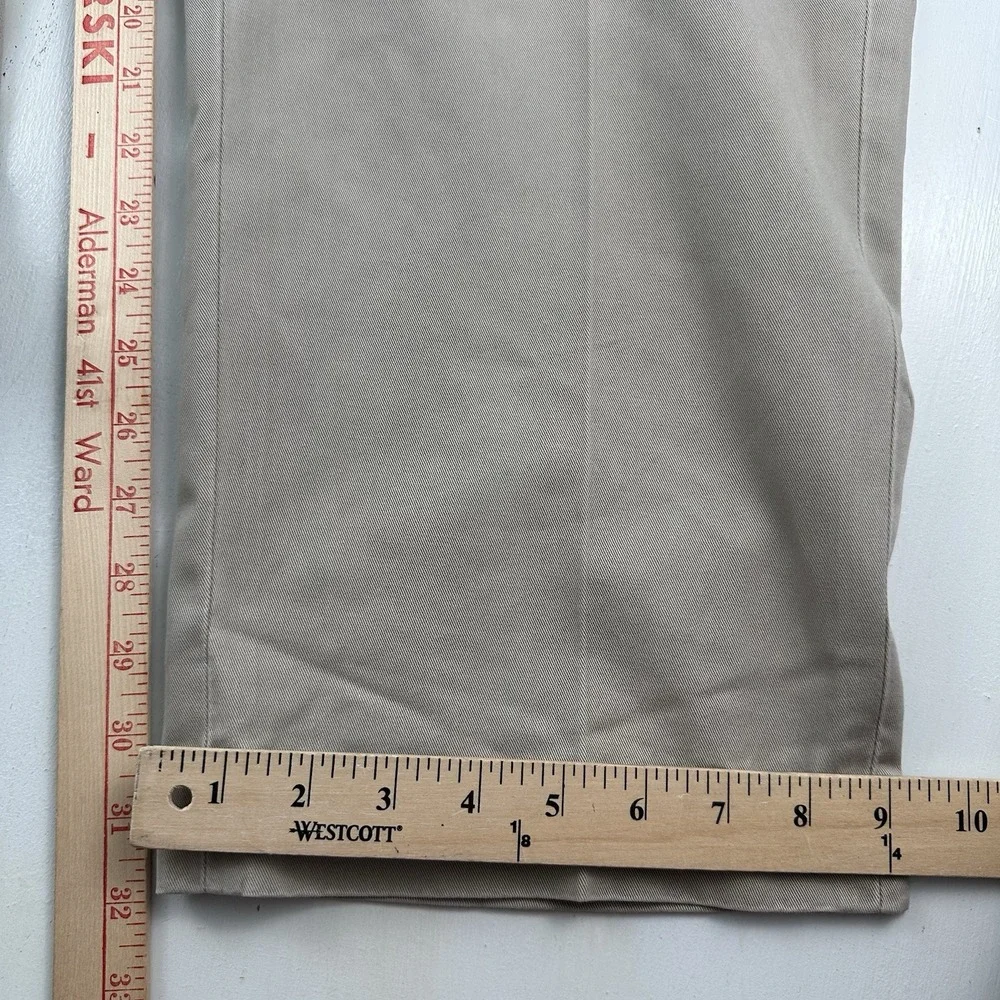 VTG Polo Ralph Lauren BIG Andrew Chino Pants Men 48Bx32 Fits 47x32 Khaki Pleated